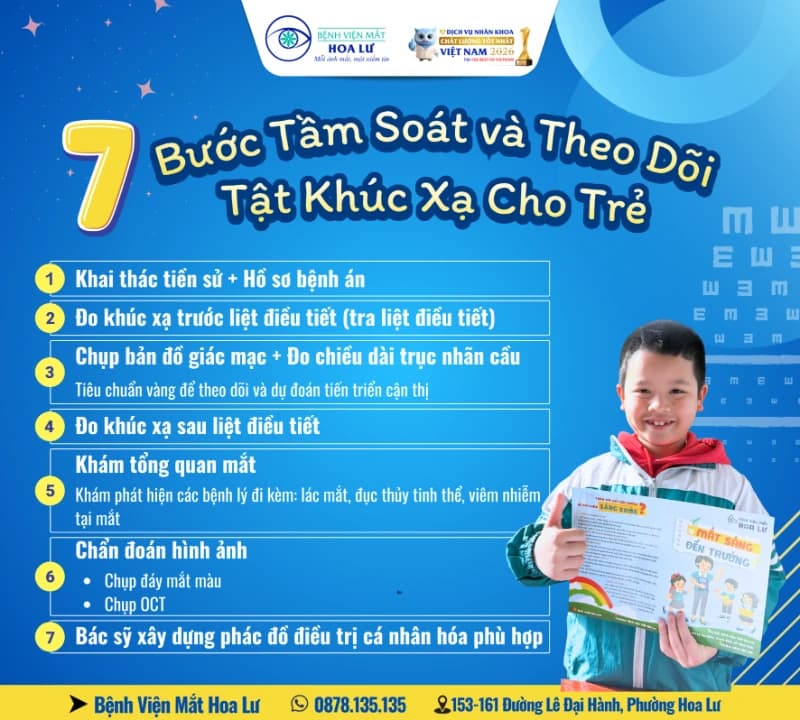 7 BƯỚC TẦM SOÁT VÀ THEO DÕI TẬT KHÚC XẠ CHO TRẺ – GIẢI PHÁP TOÀN DIỆN BẢO VỆ THỊ LỰC HỌC ĐƯỜNG